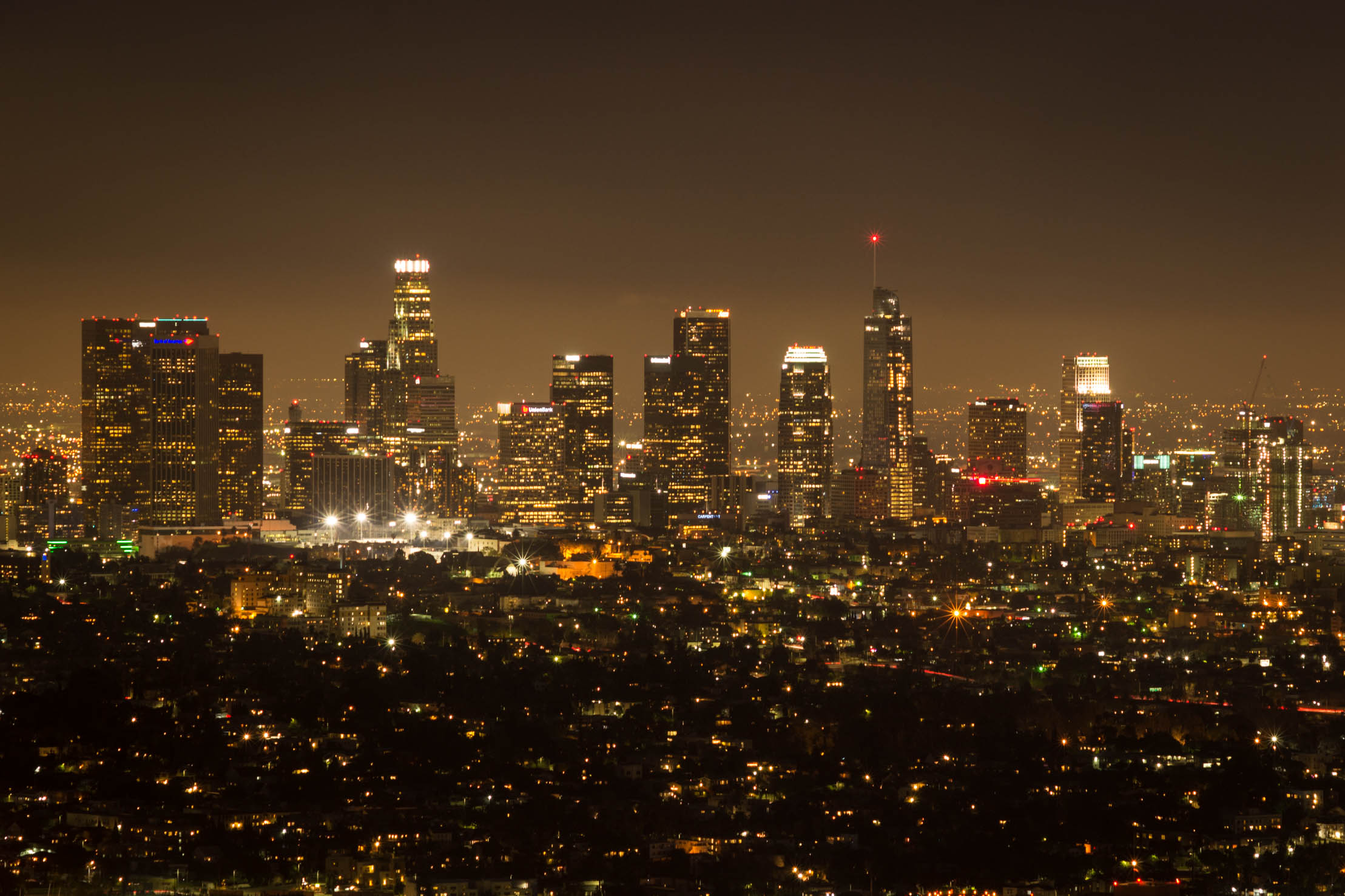 Le Downtown de Los Angeles depuis le Griffith